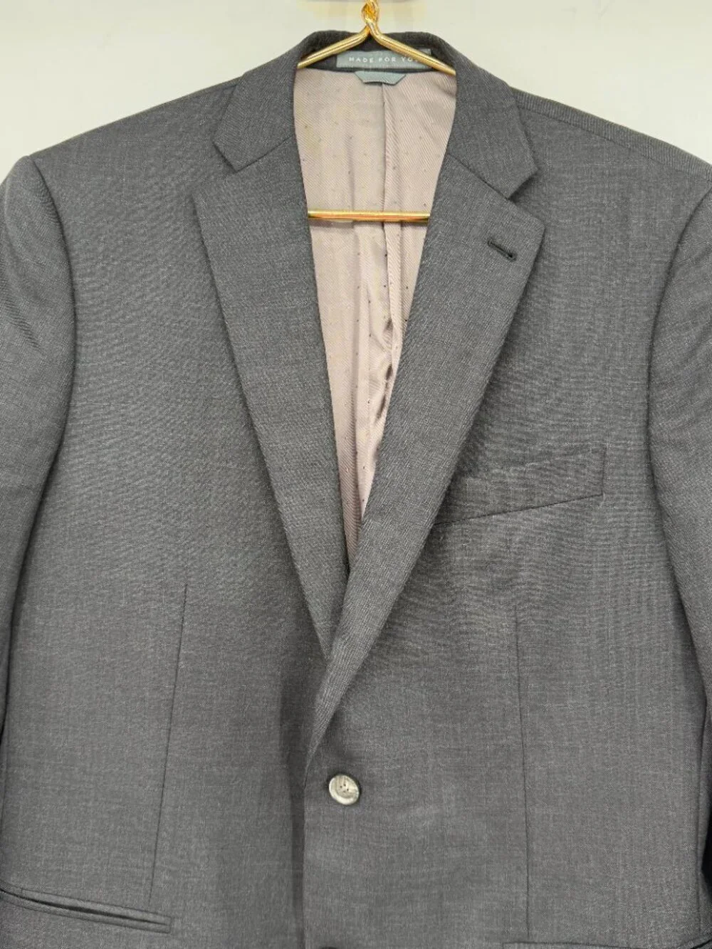 Indochino Charcoal Gray 100% Wool Blazer 42R Tailored Custom Suit Jacket Men